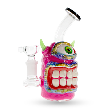 6 IN CYCLOPS SMIRK BENT NECK MINI GLASS DAB RIG